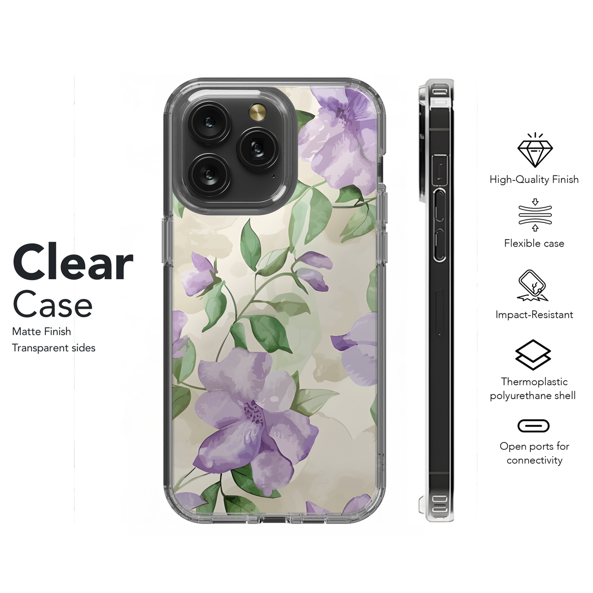 Floral Watercolor Pattern Beauty Phone Case iPhone Samsung Cover Pixel 2307 - Image 8