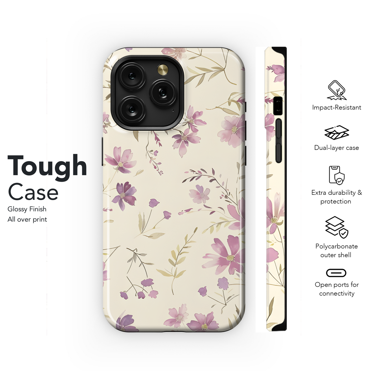 Floral Watercolor Seamless Pattern Phone Case iPhone Samsung Cover Pixel 2340 - Image 6