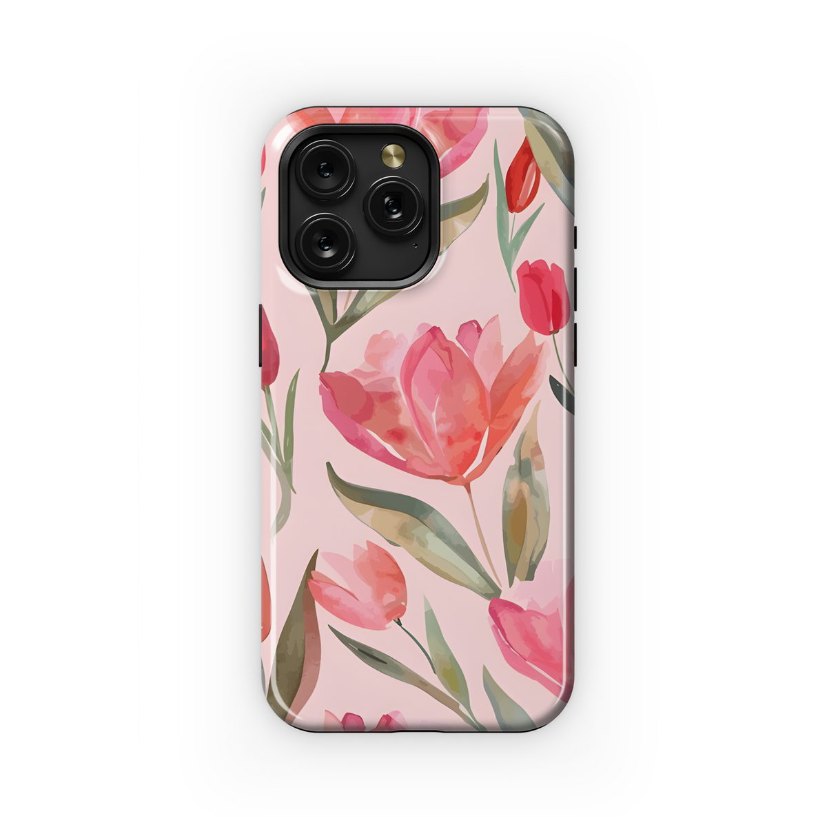 Floral Watercolor Tulips Phone Case iPhone Samsung Cover Pixel 3934 - Image 1