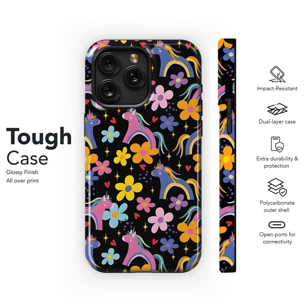 Flower Unicorn Phone Case iPhone Samsung Cover Pixel 3178 - Image 6