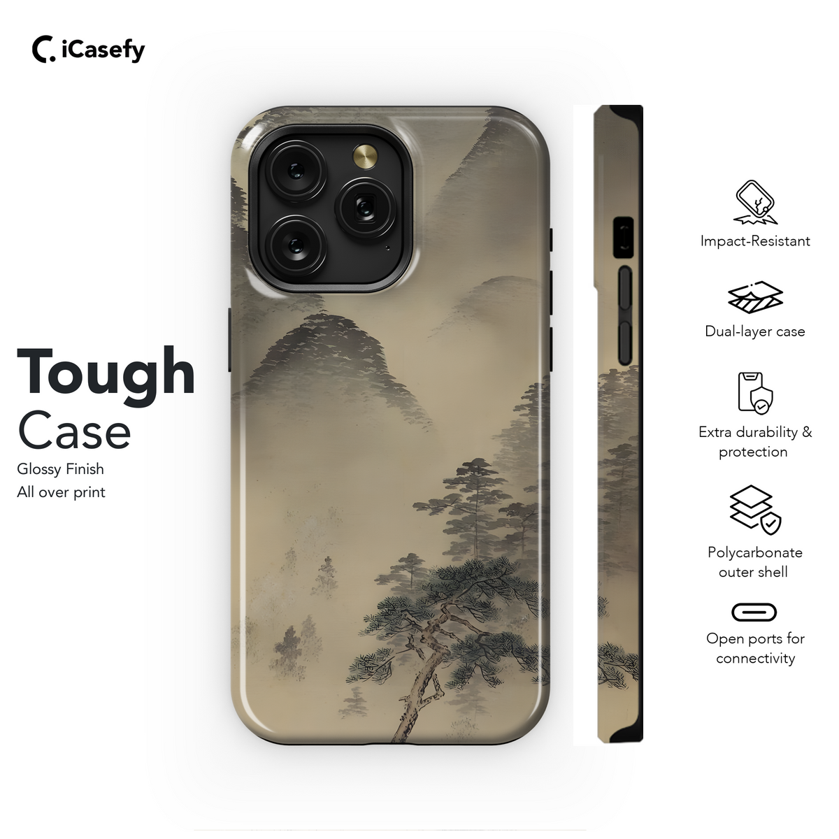 Foggy Tree Mountains Phone Case iPhone Samsung Cover Pixel 1941 - Image 6