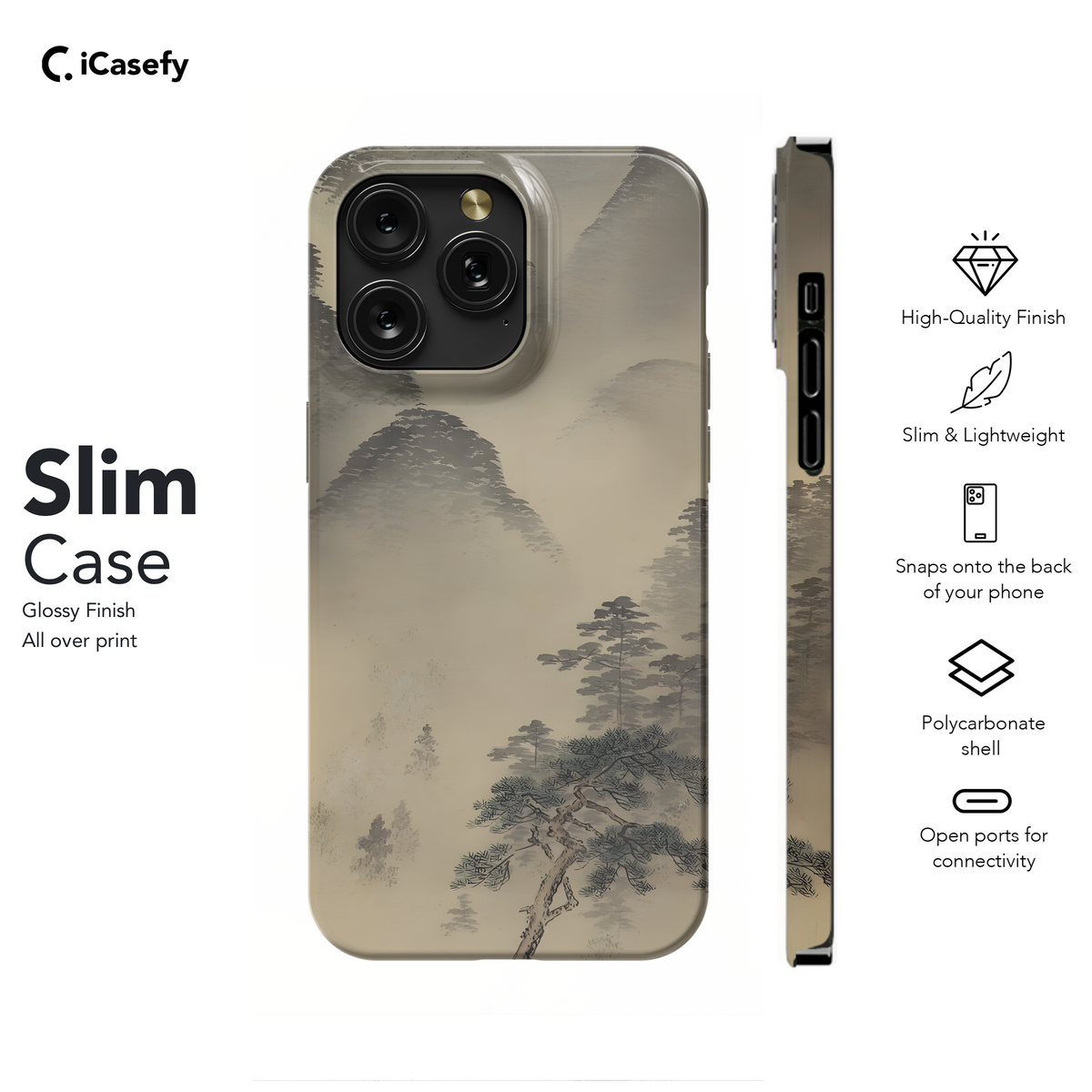 Foggy Tree Mountains Phone Case iPhone Samsung Cover Pixel 1941 - Image 7