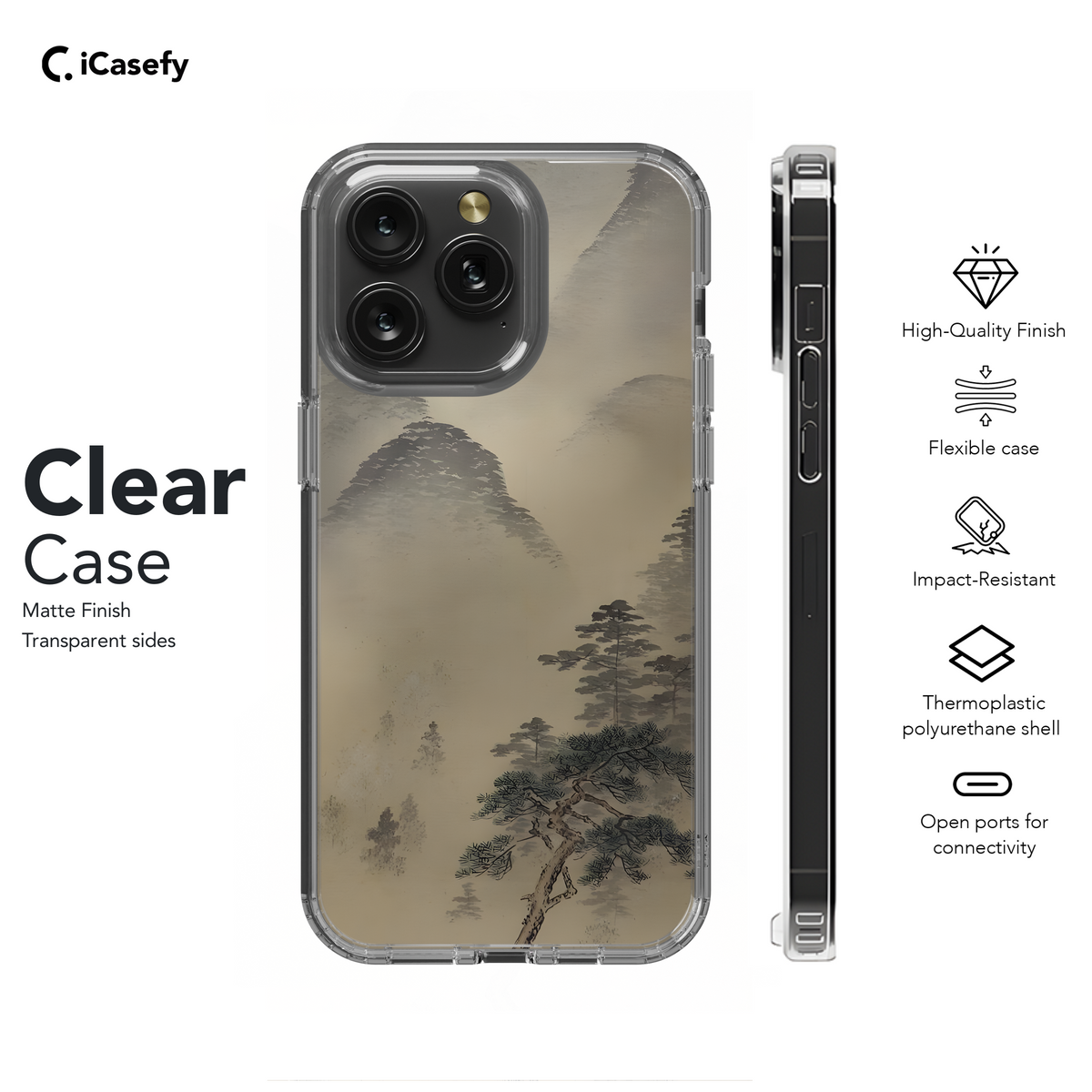 Foggy Tree Mountains Phone Case iPhone Samsung Cover Pixel 1941 - Image 8