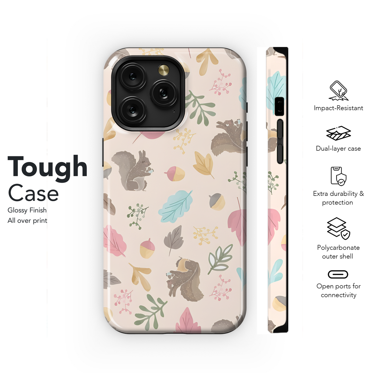 Forest Animals Seamless Pattern Illustration Phone Case iPhone Samsung Cover Pixel 2252 - Image 6