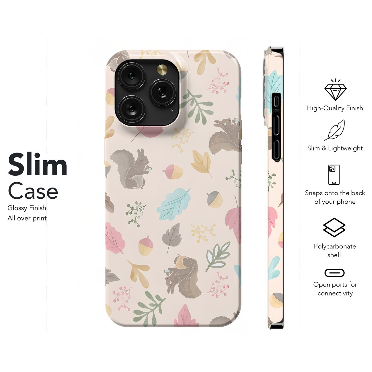 Forest Animals Seamless Pattern Illustration Phone Case iPhone Samsung Cover Pixel 2252 - Image 7