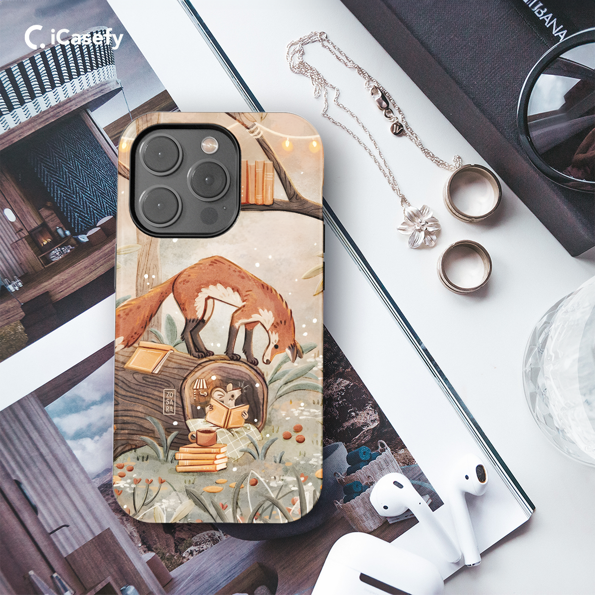 Fox Drawing Phone Case iPhone Samsung Cover Pixel 1720 - Image 3