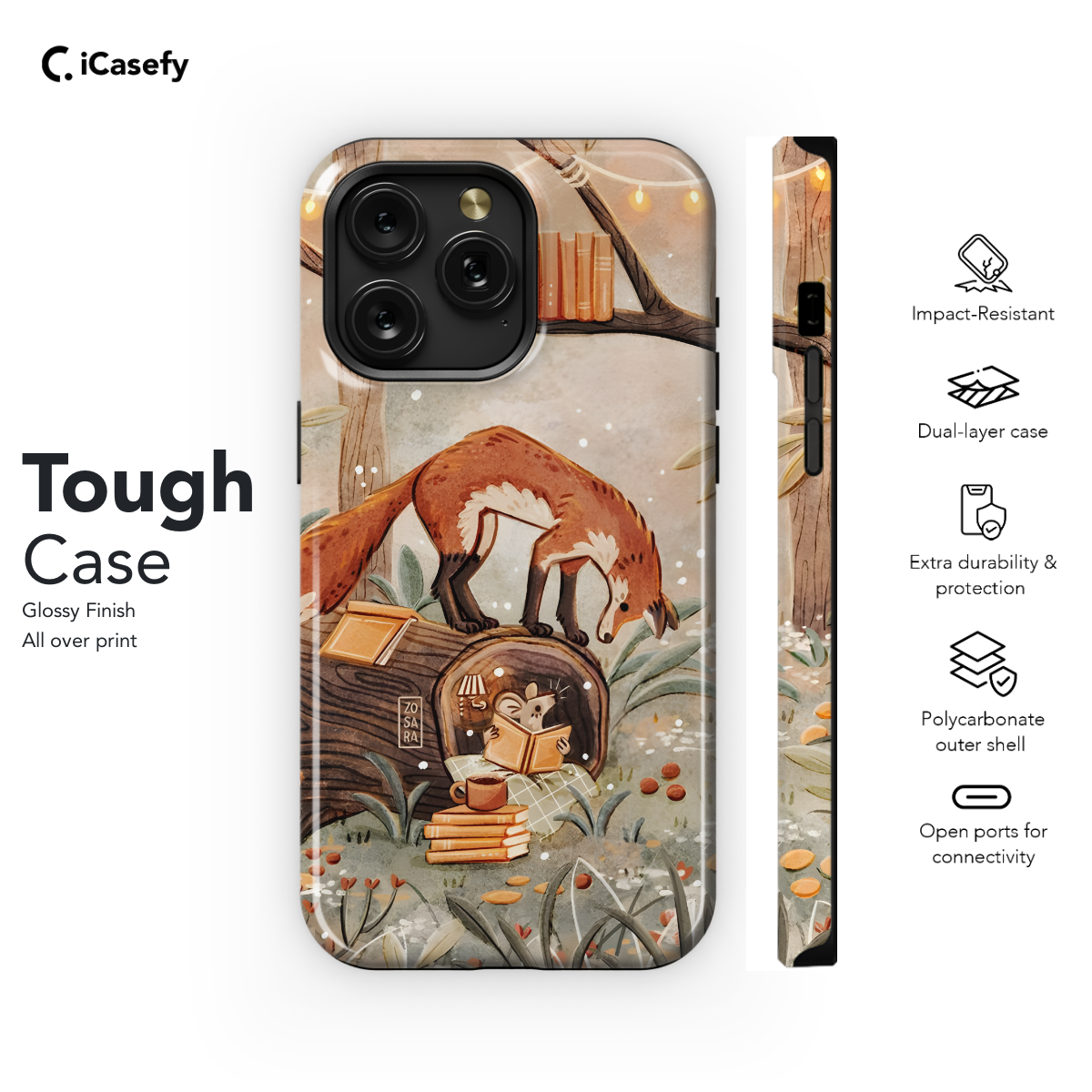 Fox Drawing Phone Case iPhone Samsung Cover Pixel 1720 - Image 6