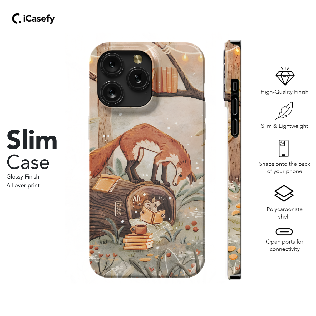 Fox Drawing Phone Case iPhone Samsung Cover Pixel 1720 - Image 7