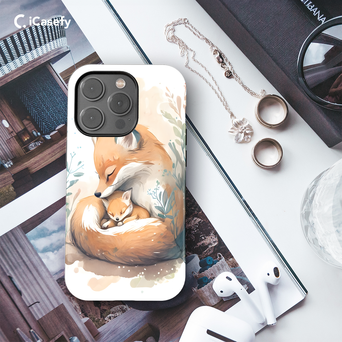 Fox family Phone Case iPhone Samsung Pixel & More 500 - Image 3