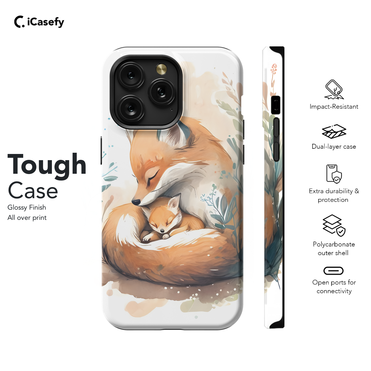 Fox family Phone Case iPhone Samsung Pixel & More 500 - Image 5