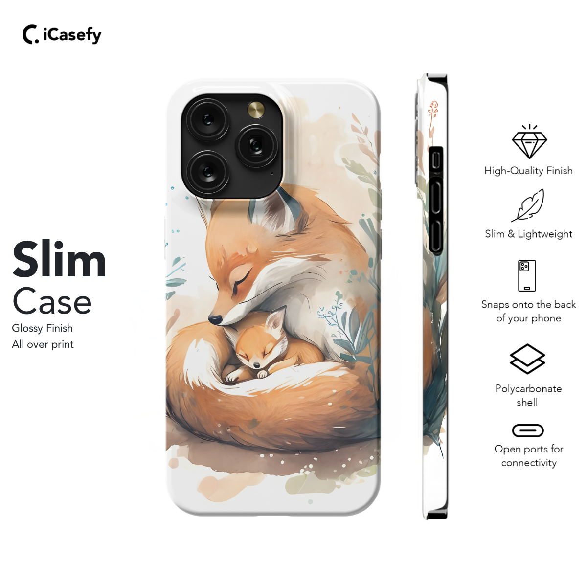 Fox family Phone Case iPhone Samsung Pixel & More 500 - Image 6