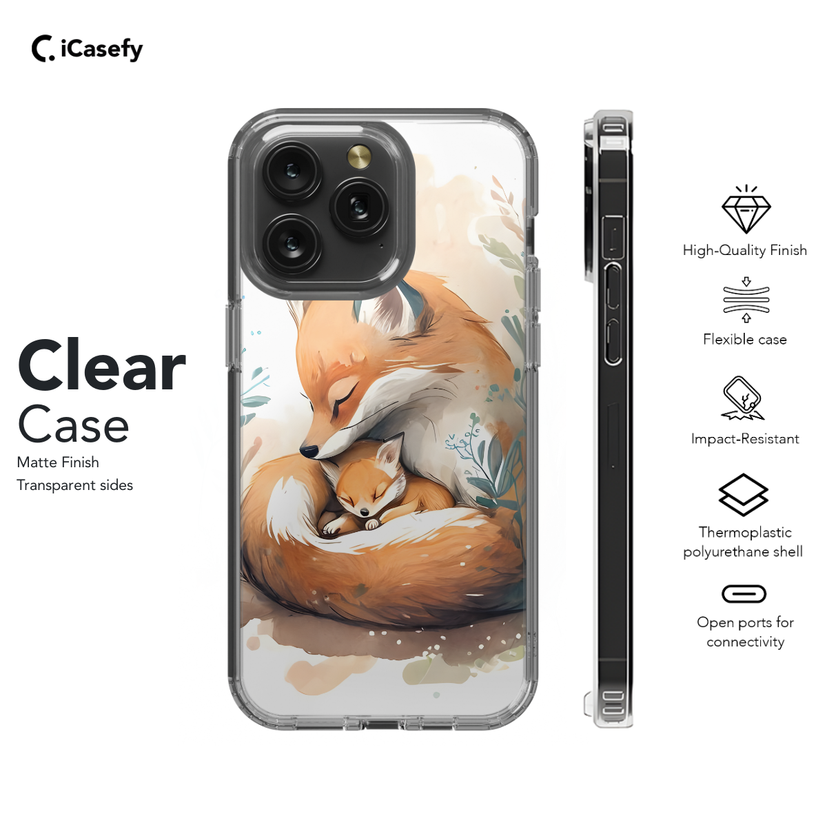 Fox family Phone Case iPhone Samsung Pixel & More 500 - Image 7