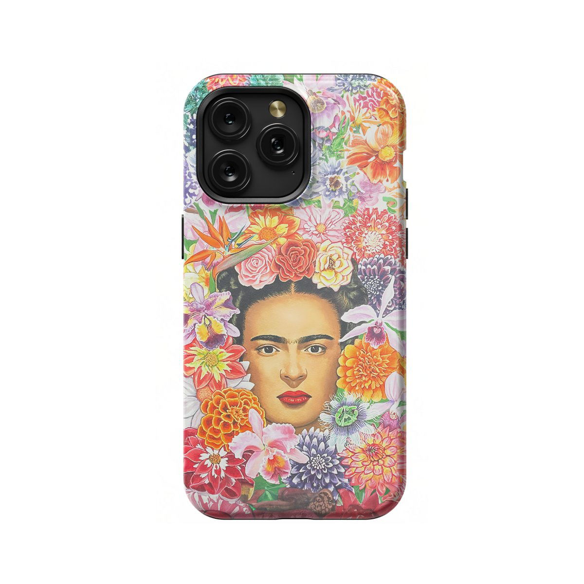 Frida Kahlo Portrait Feminism Surrealism Floral Phone Case iPhone Samsung Pixel & More - Image 1