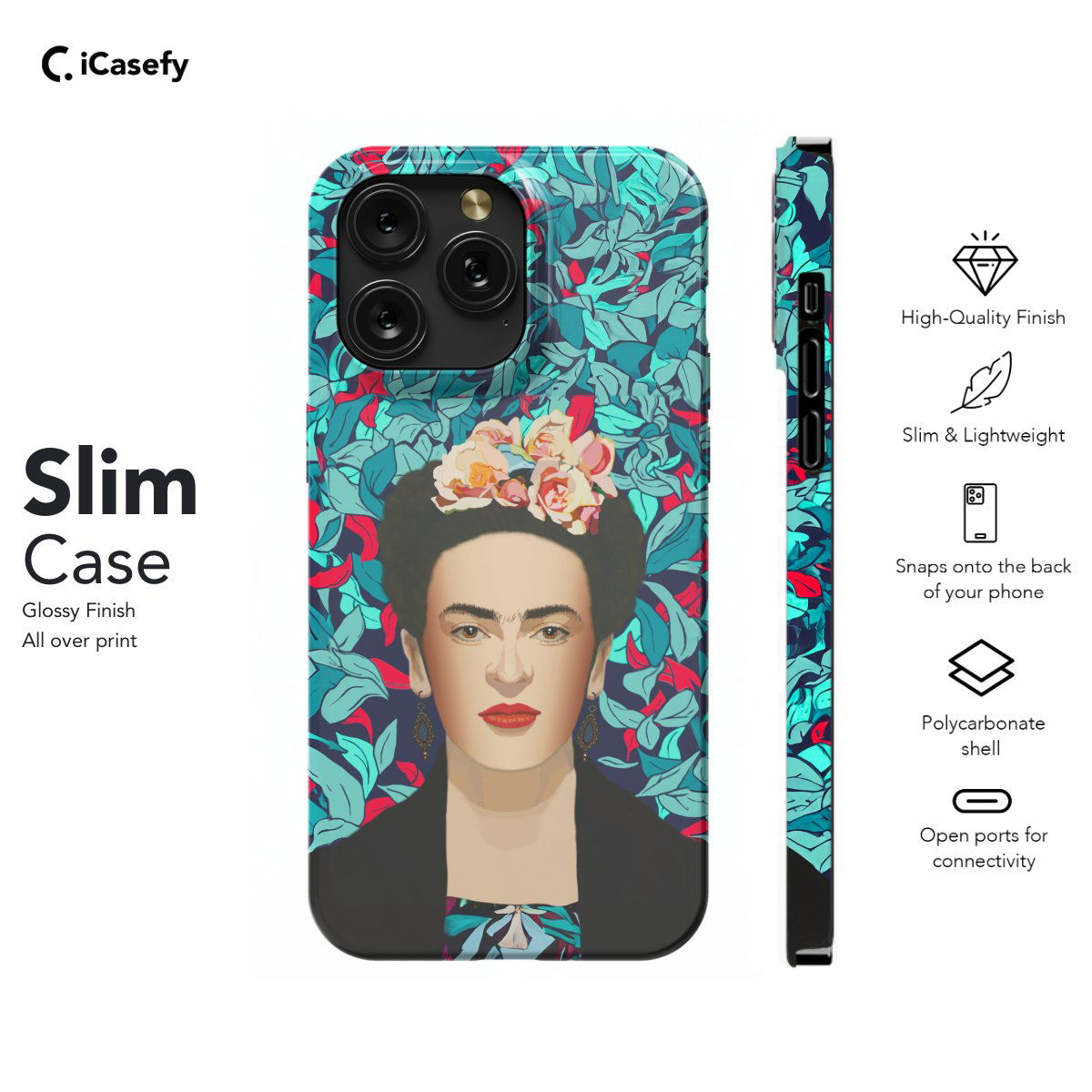 Frida Kahlo Portrait Feminism Surrealism Flower Floral Phone Case iPhone Samsung Pixel & More #10 - Image 6