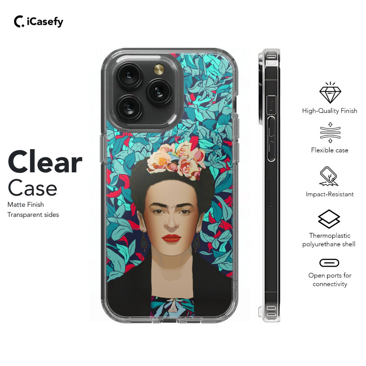 Frida Kahlo Portrait Feminism Surrealism Flower Floral Phone Case iPhone Samsung Pixel & More #10 - Image 7