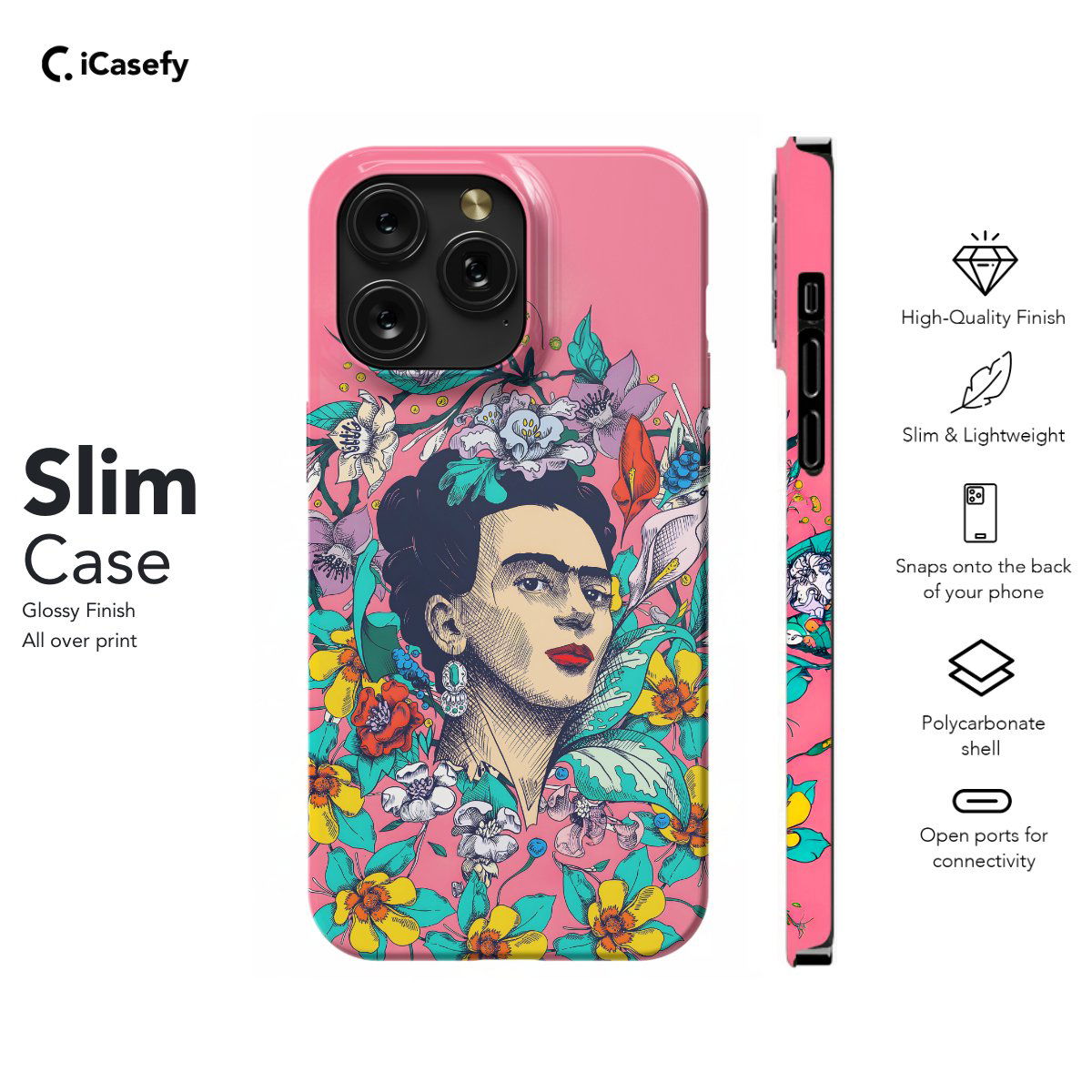 Frida Kahlo Portrait Feminism Surrealism Flower Floral Phone Case iPhone Samsung Pixel & More #7 - Image 6