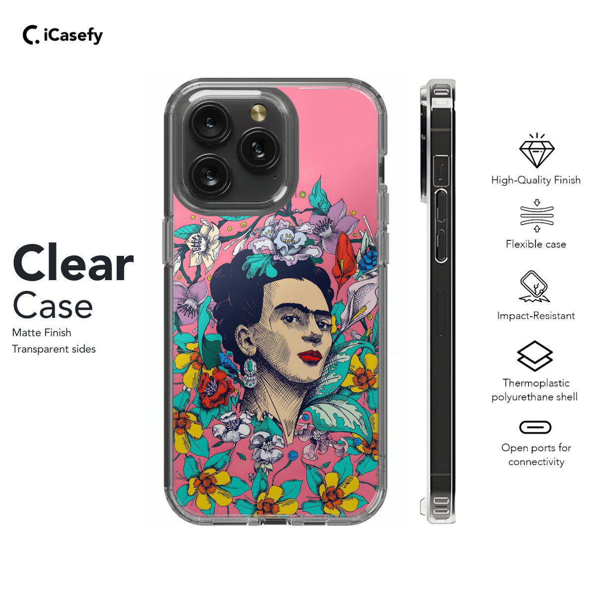 Frida Kahlo Portrait Feminism Surrealism Flower Floral Phone Case iPhone Samsung Pixel & More #7 - Image 7