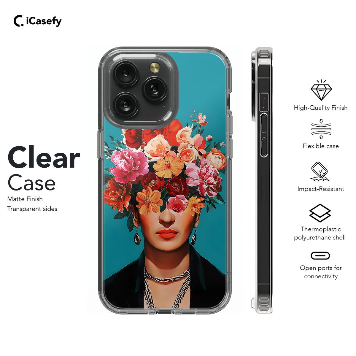 Frida Kahlo Portrait Feminism Surrealism Flower Phone Case iPhone Samsung Pixel & More - Image 7