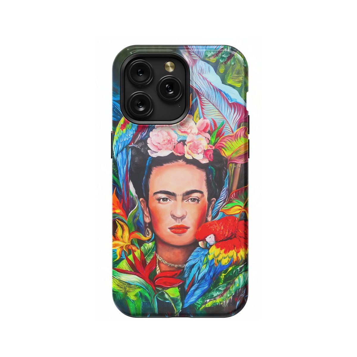 Frida Kahlo Tropical Portrait Feminism Surrealism Phone Case iPhone Samsung Pixel & More - Image 1