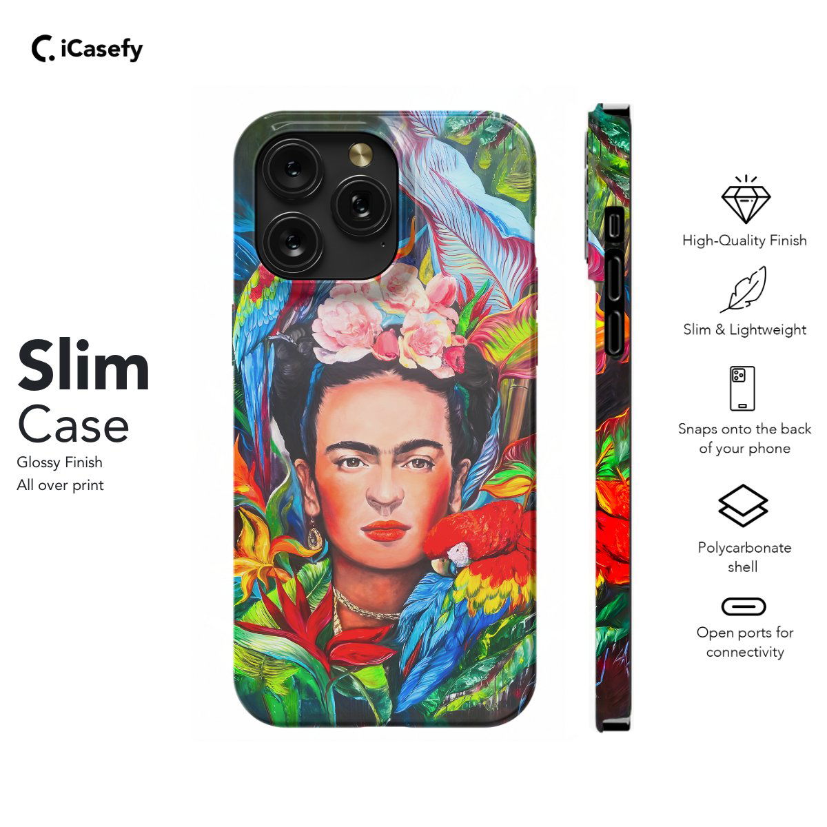 Frida Kahlo Tropical Portrait Feminism Surrealism Phone Case iPhone Samsung Pixel & More - Image 6