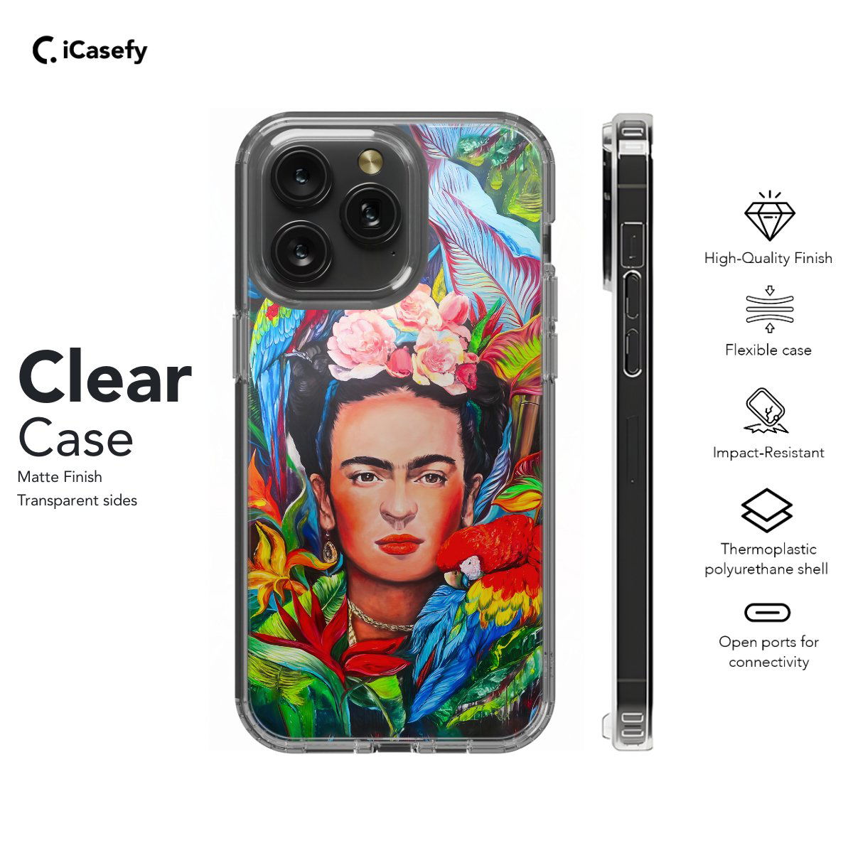 Frida Kahlo Tropical Portrait Feminism Surrealism Phone Case iPhone Samsung Pixel & More - Image 7