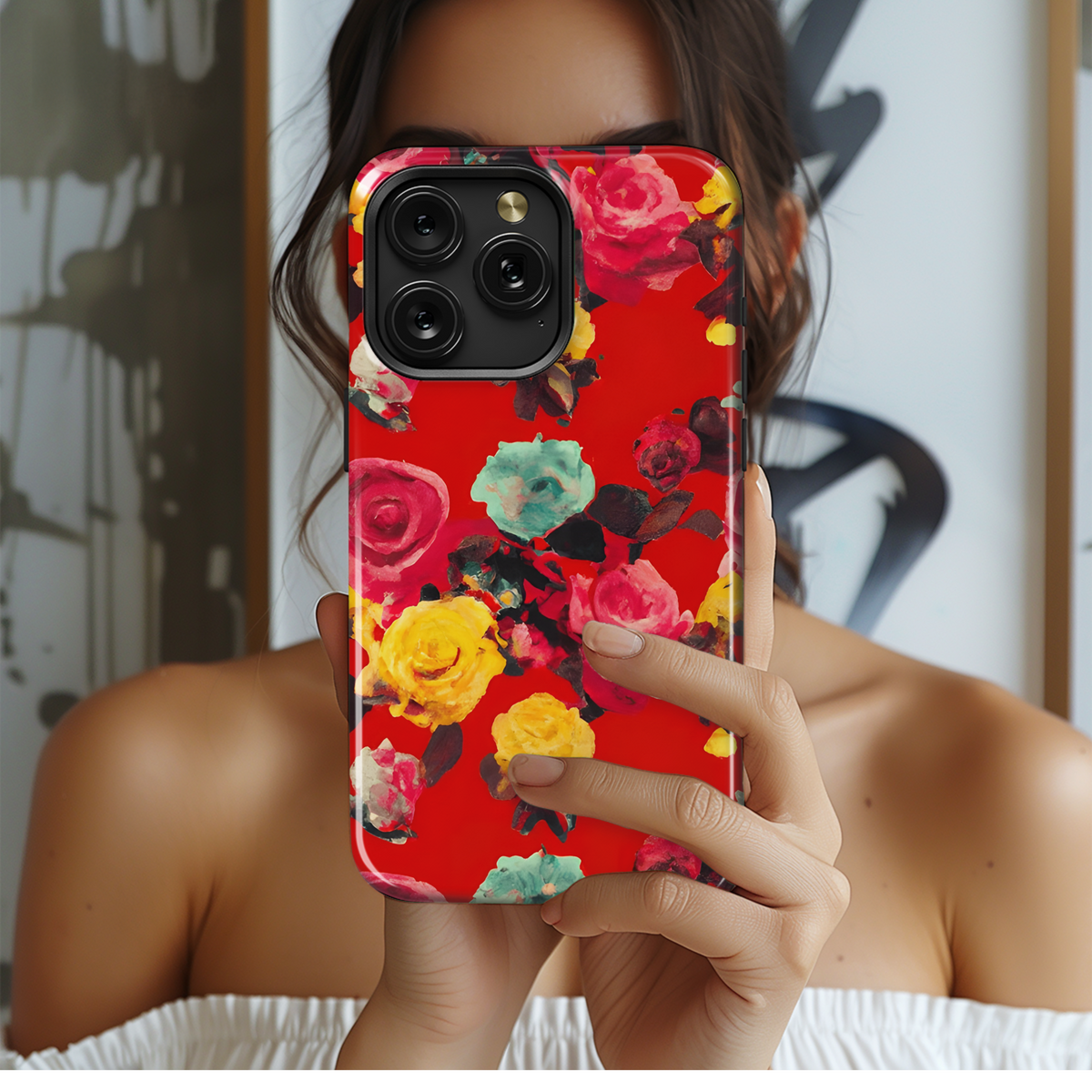 Frida Red Roses Phone Case iPhone Samsung Cover Pixel 3275 - Image 2