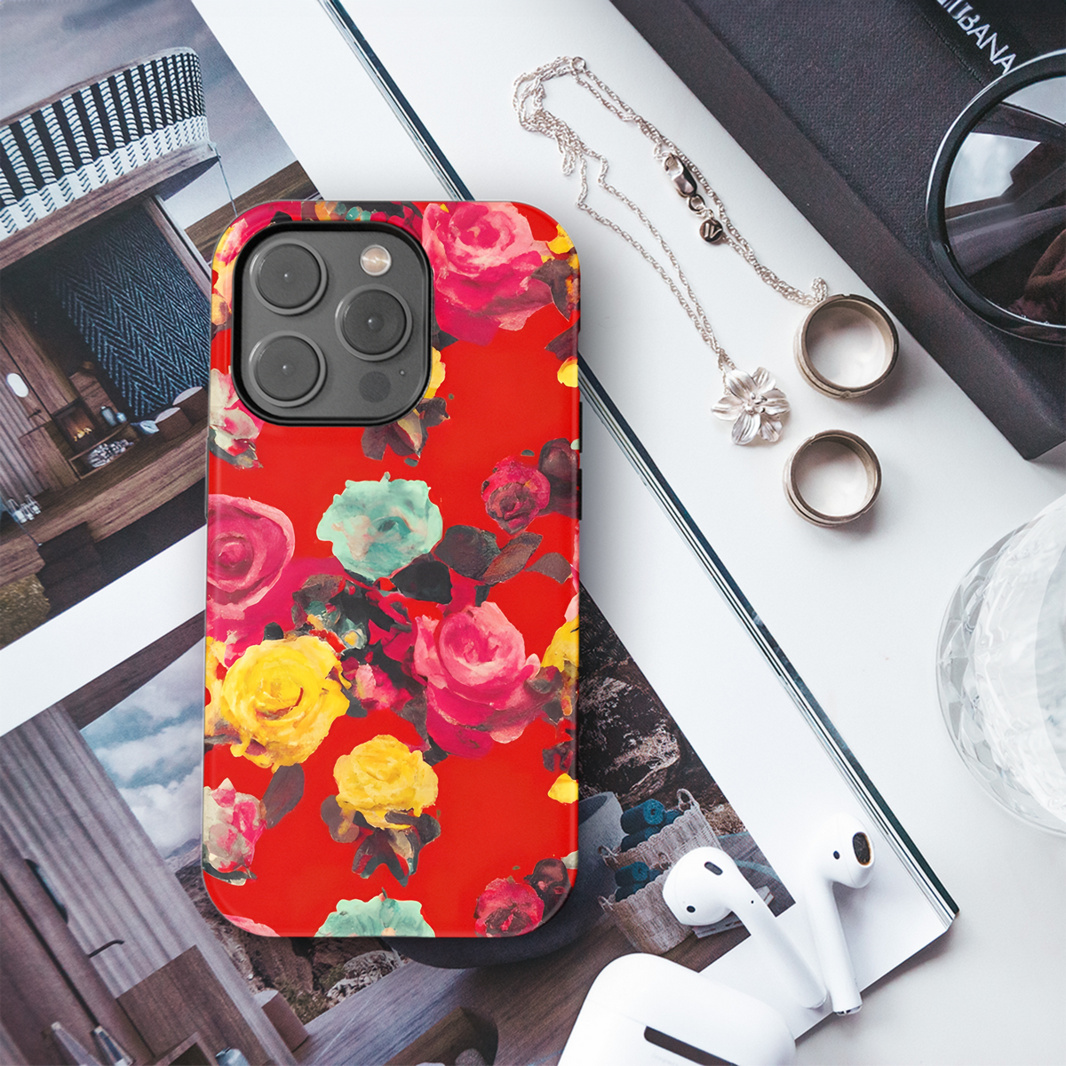 Frida Red Roses Phone Case iPhone Samsung Cover Pixel 3275 - Image 3