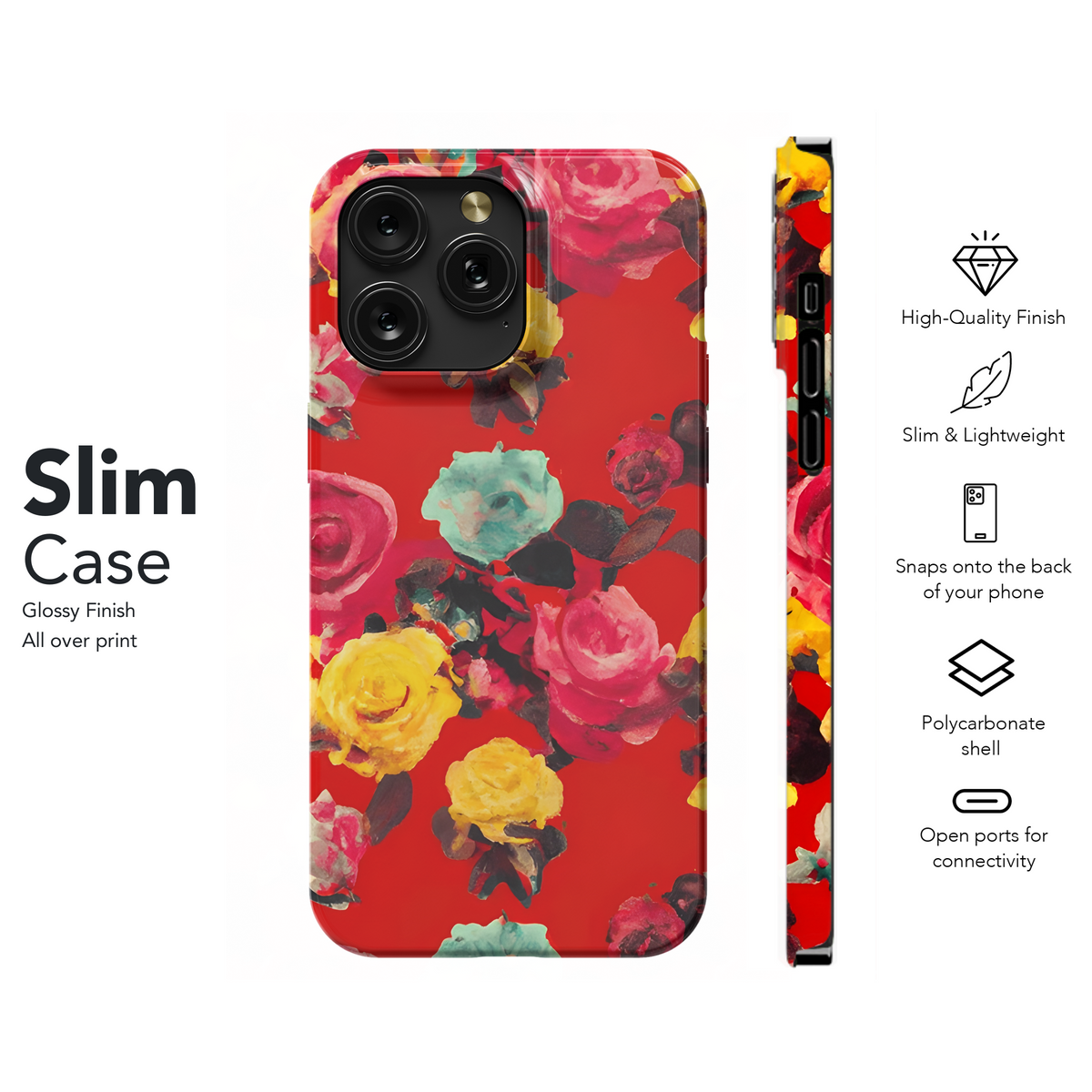 Frida Red Roses Phone Case iPhone Samsung Cover Pixel 3275 - Image 7