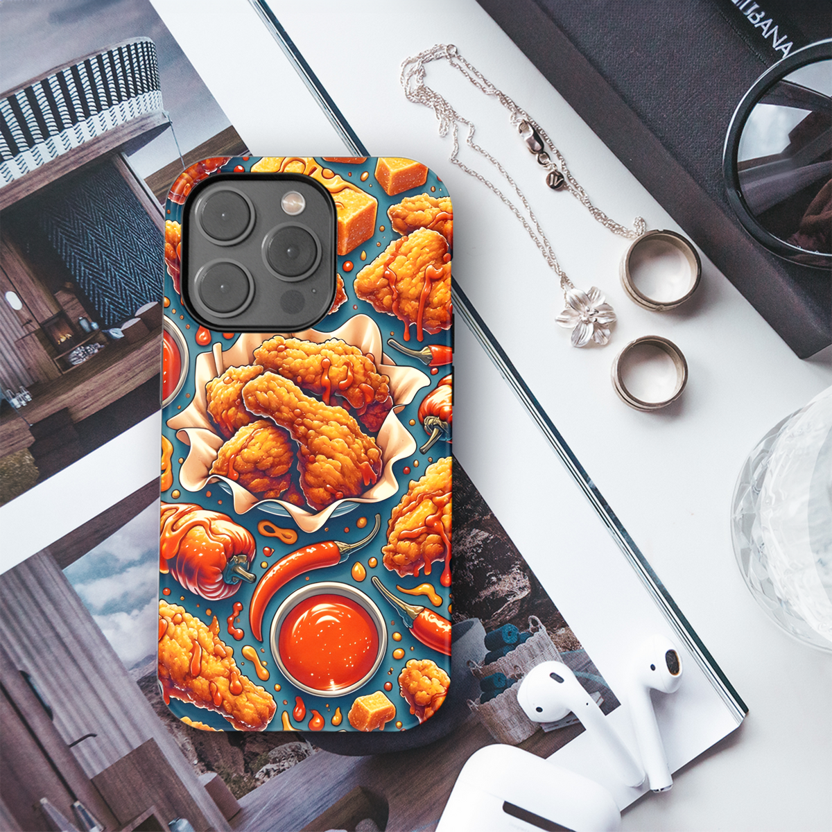 Fried Chicken Spicy Hot Sauce Phone Case iPhone Samsung Cover Pixel 2890 - Image 3