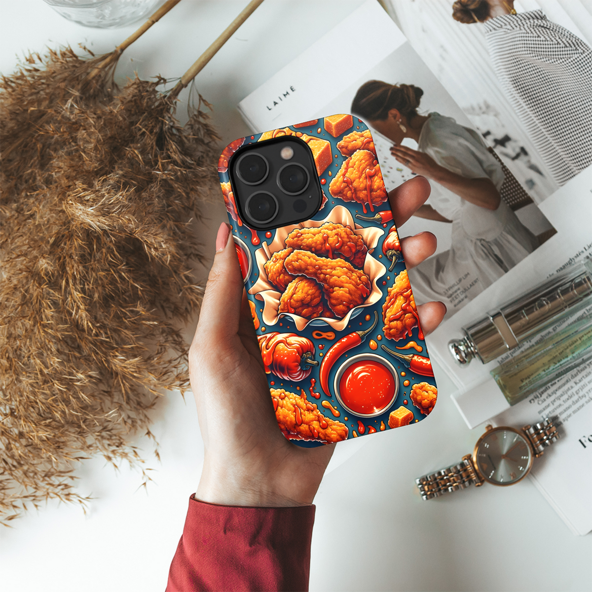 Fried Chicken Spicy Hot Sauce Phone Case iPhone Samsung Cover Pixel 2890 - Image 4