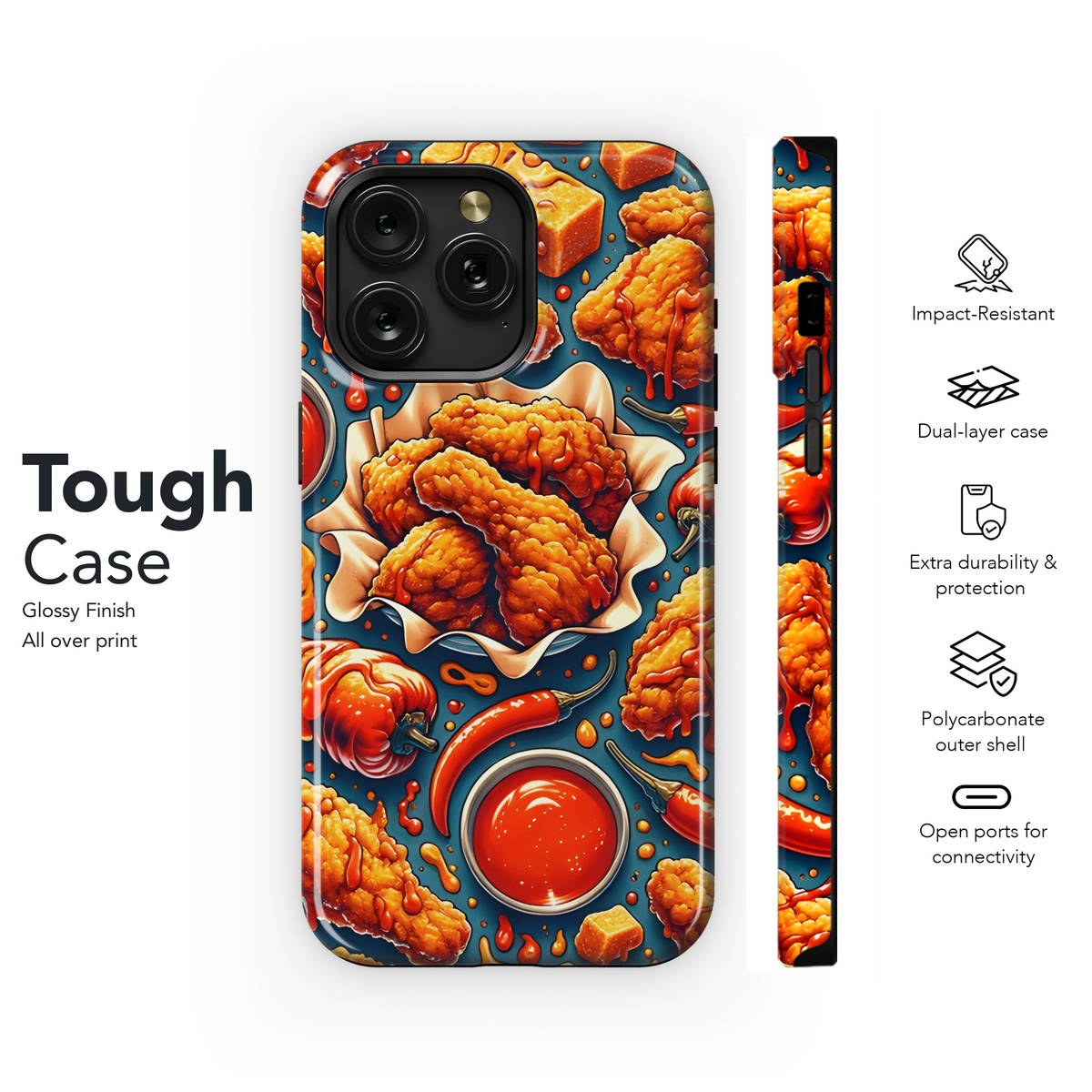 Fried Chicken Spicy Hot Sauce Phone Case iPhone Samsung Cover Pixel 2890 - Image 6