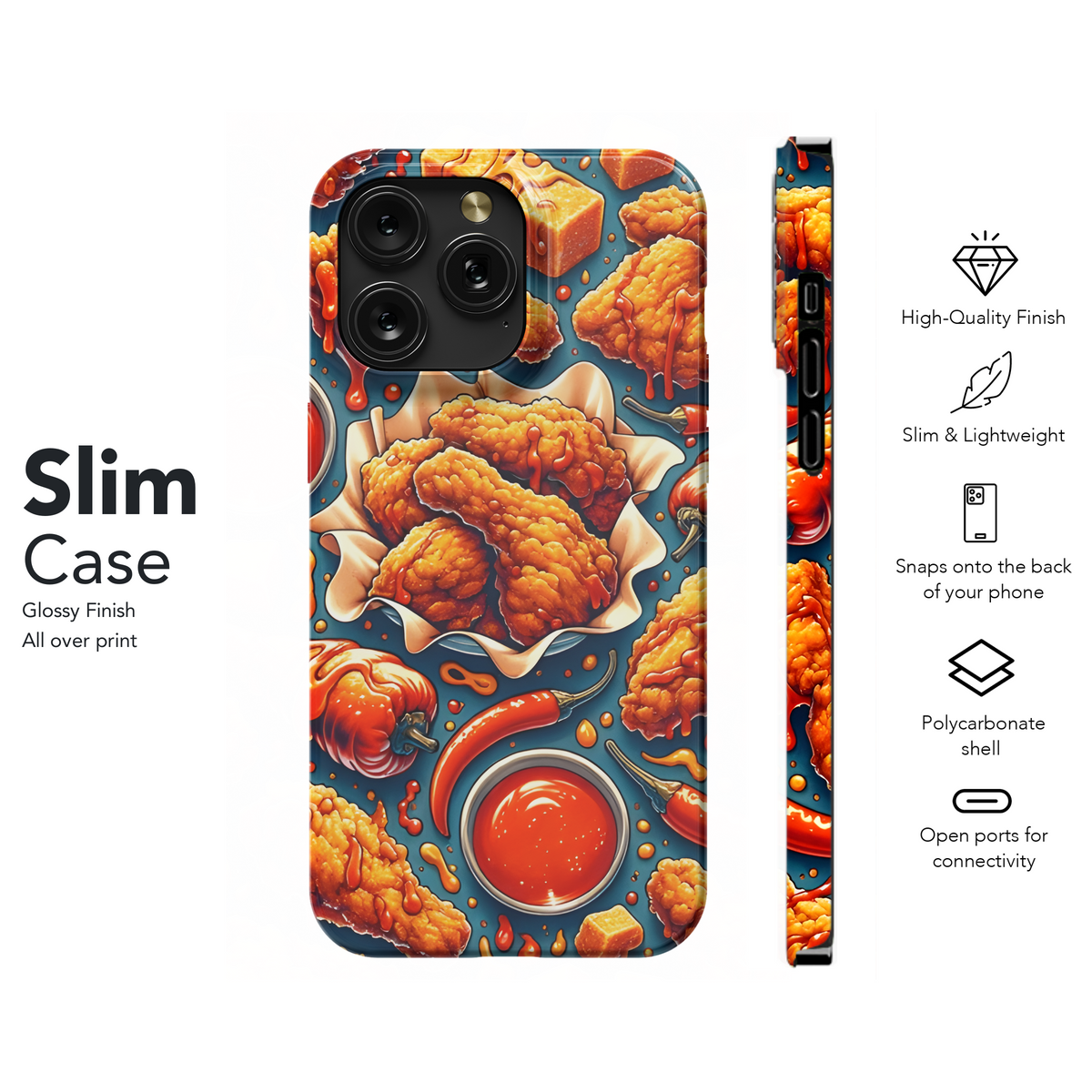 Fried Chicken Spicy Hot Sauce Phone Case iPhone Samsung Cover Pixel 2890 - Image 7