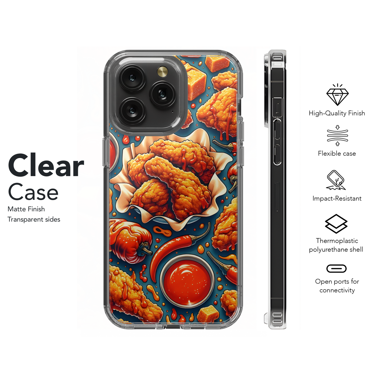 Fried Chicken Spicy Hot Sauce Phone Case iPhone Samsung Cover Pixel 2890 - Image 8