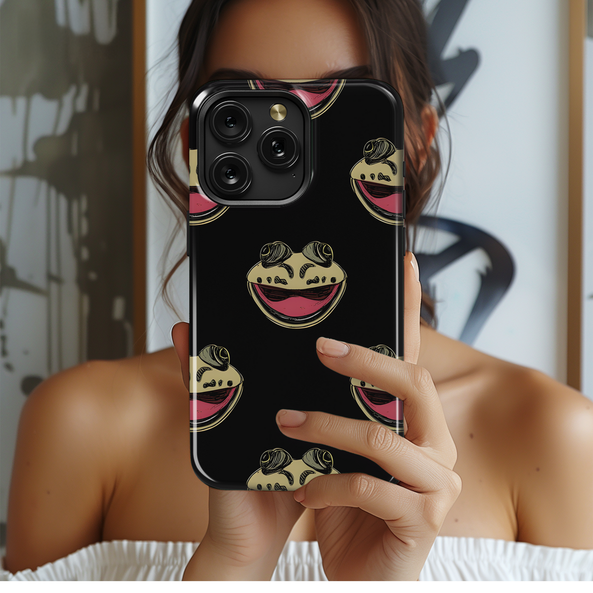 Frog Funny Animal Sketch Phone Case iPhone Samsung Cover Pixel 3256 - Image 2