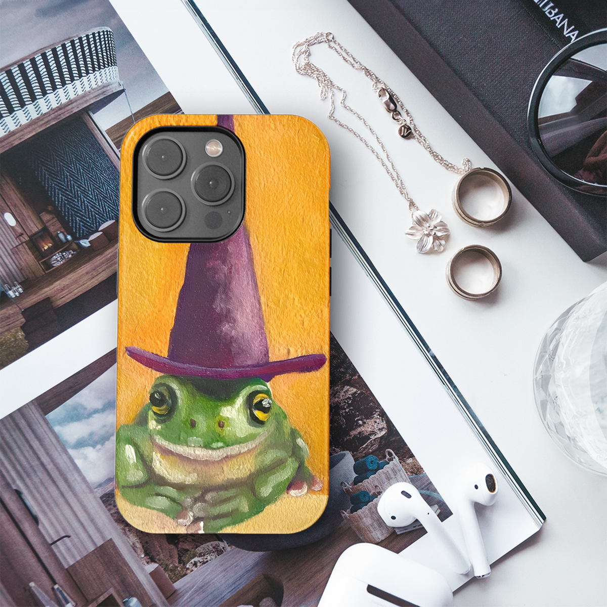 Frog in a Witch Phone Case iPhone Samsung Cover Pixel 2070 - Image 3