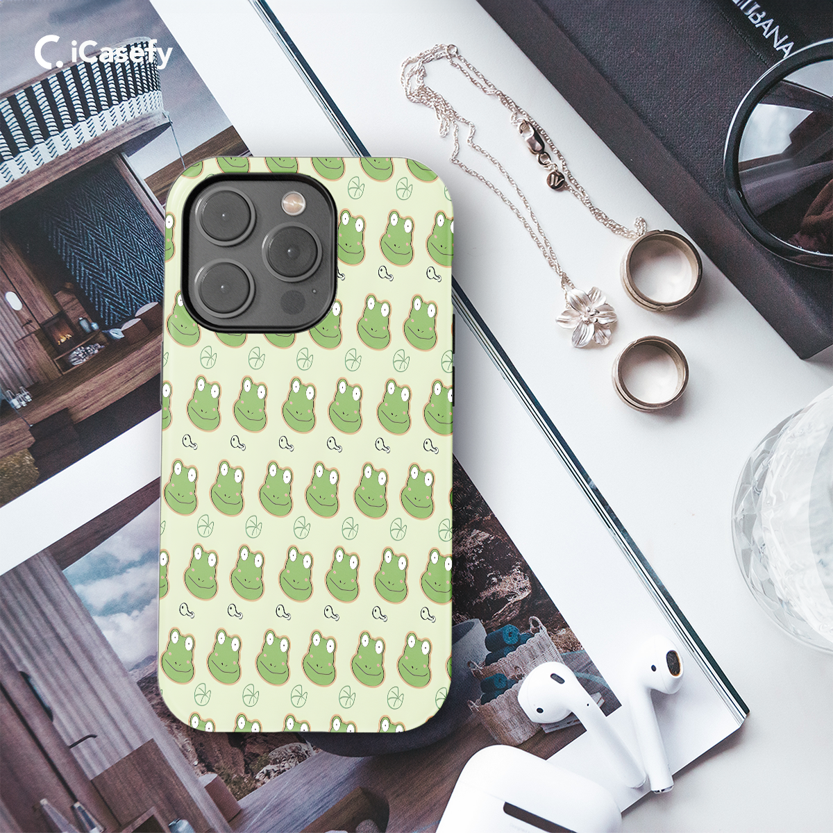 Frog pattern Phone Case iPhone Samsung Cover Pixel 1152 - Image 3