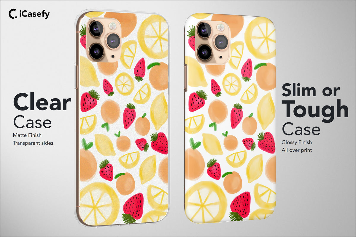 Fruity Phone Case Lemon Orange Strawberry Papaya Cover - Image 5