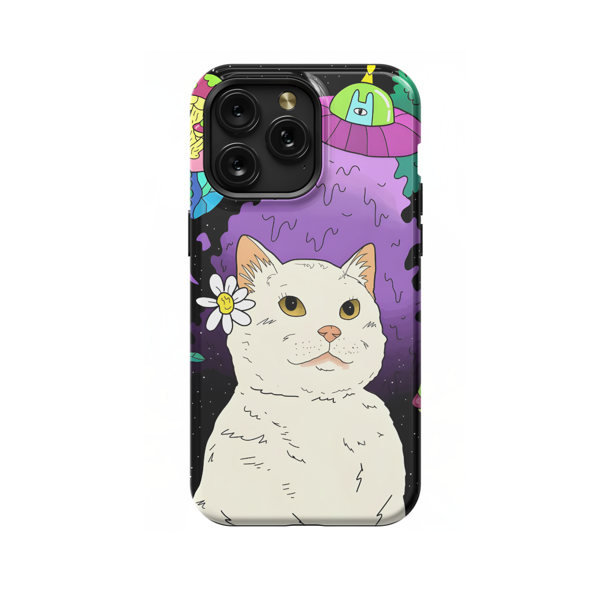 Funky Funny Cat Alien Phone Case iPhone Samsung Cover Pixel 1229 - Image 1