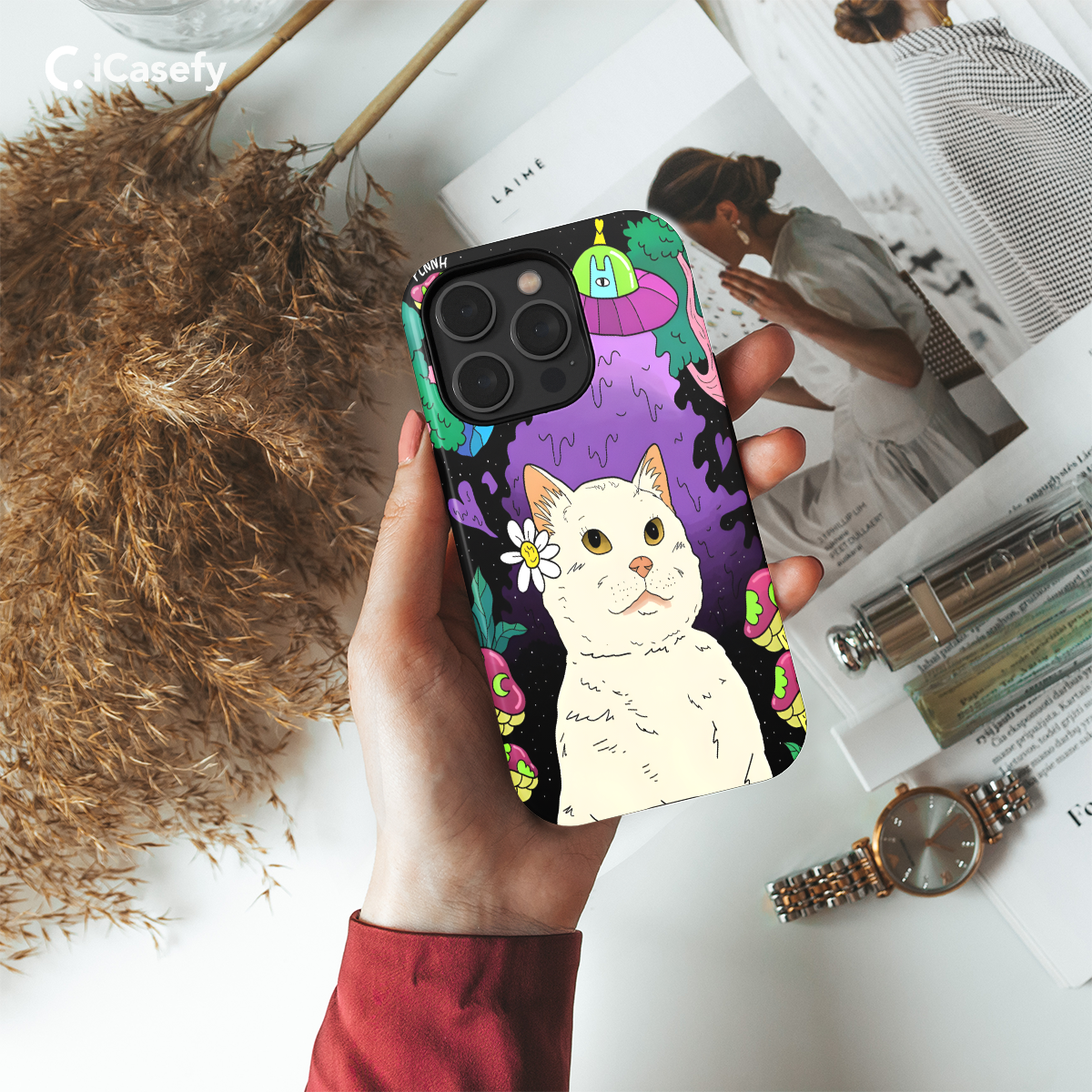 Funky Funny Cat Alien Phone Case iPhone Samsung Cover Pixel 1229 - Image 2