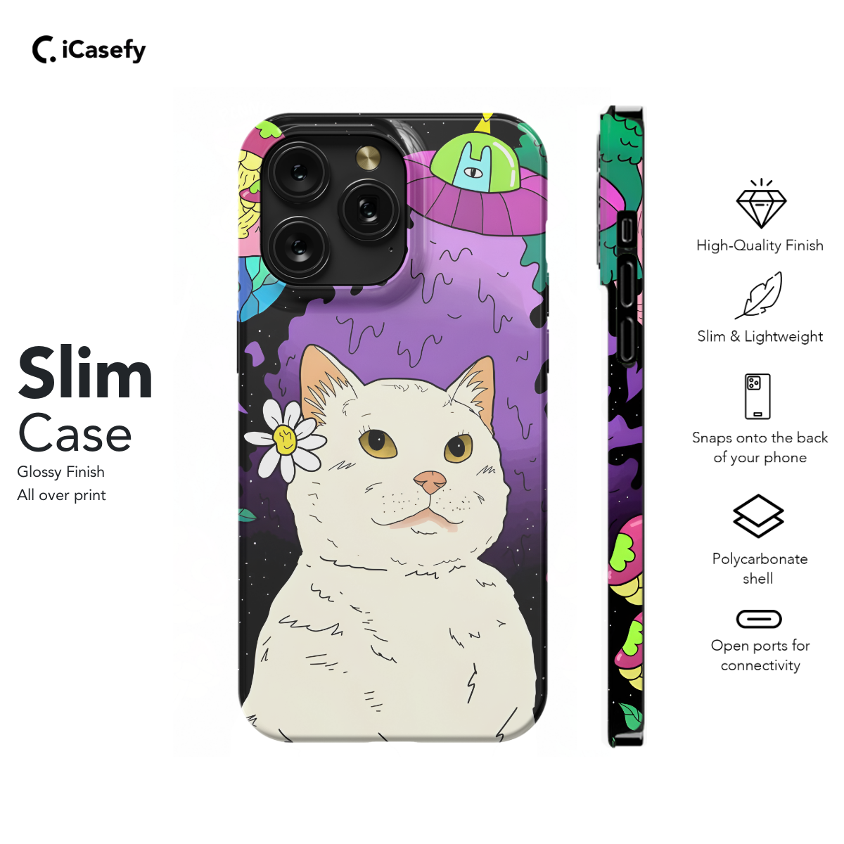 Funky Funny Cat Alien Phone Case iPhone Samsung Cover Pixel 1229 - Image 6