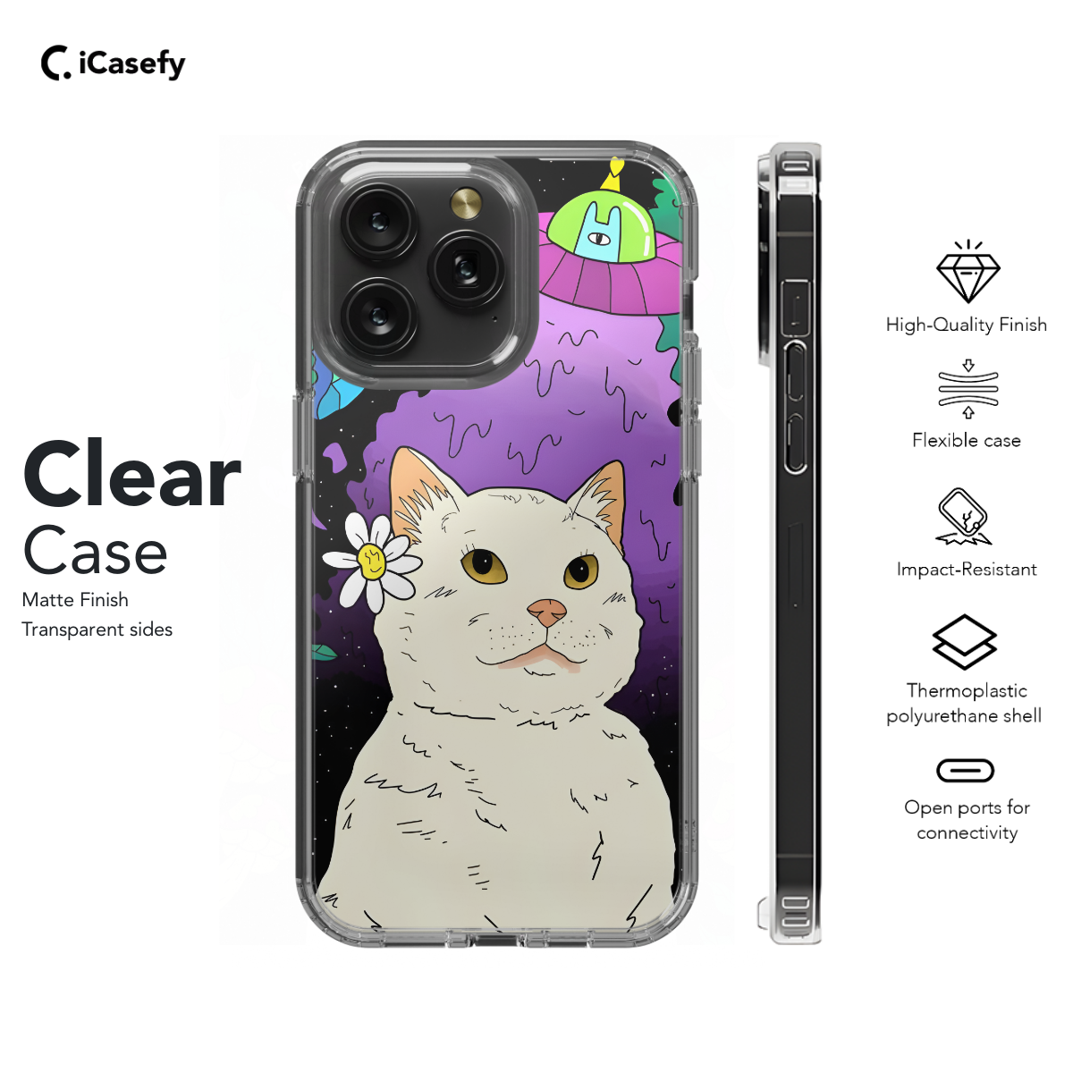 Funky Funny Cat Alien Phone Case iPhone Samsung Cover Pixel 1229 - Image 7