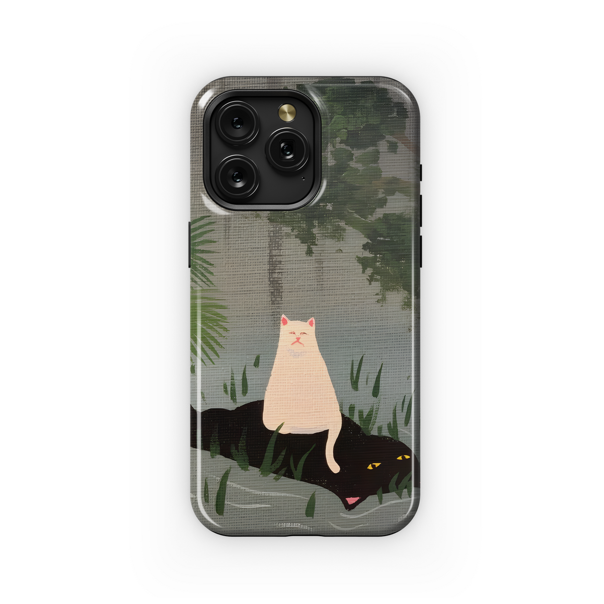 Funny Cat Floating in River Phone Case iPhone Samsung Cover Pixel 1954 - Image 1