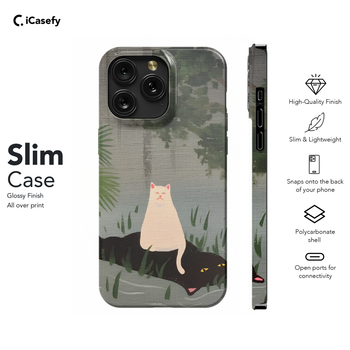 Funny Cat Floating in River Phone Case iPhone Samsung Cover Pixel 1954 - Image 7