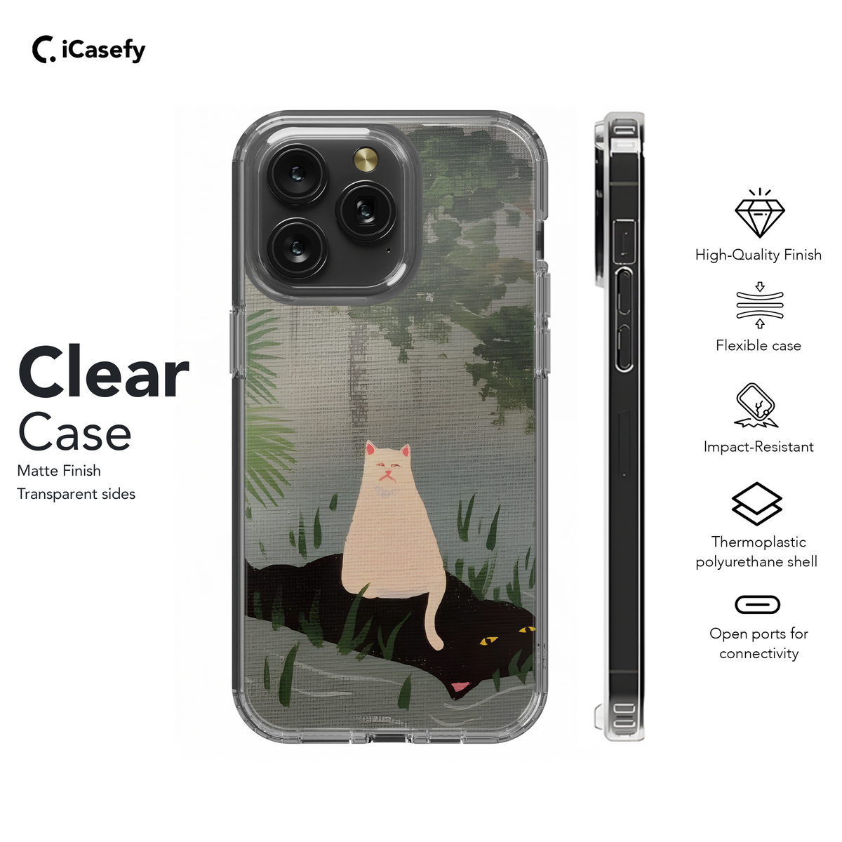 Funny Cat Floating in River Phone Case iPhone Samsung Cover Pixel 1954 - Image 8