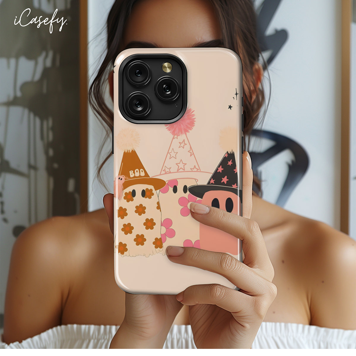 Funny Ghost Halloween Boo Cute Fall Phone Case iPhone Samsung Cover Pixel 1718 - Image 2