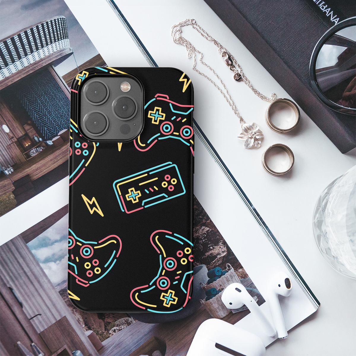 Gamer Seamless Pattern Phone Case iPhone Samsung Cover Pixel 2231 - Image 3