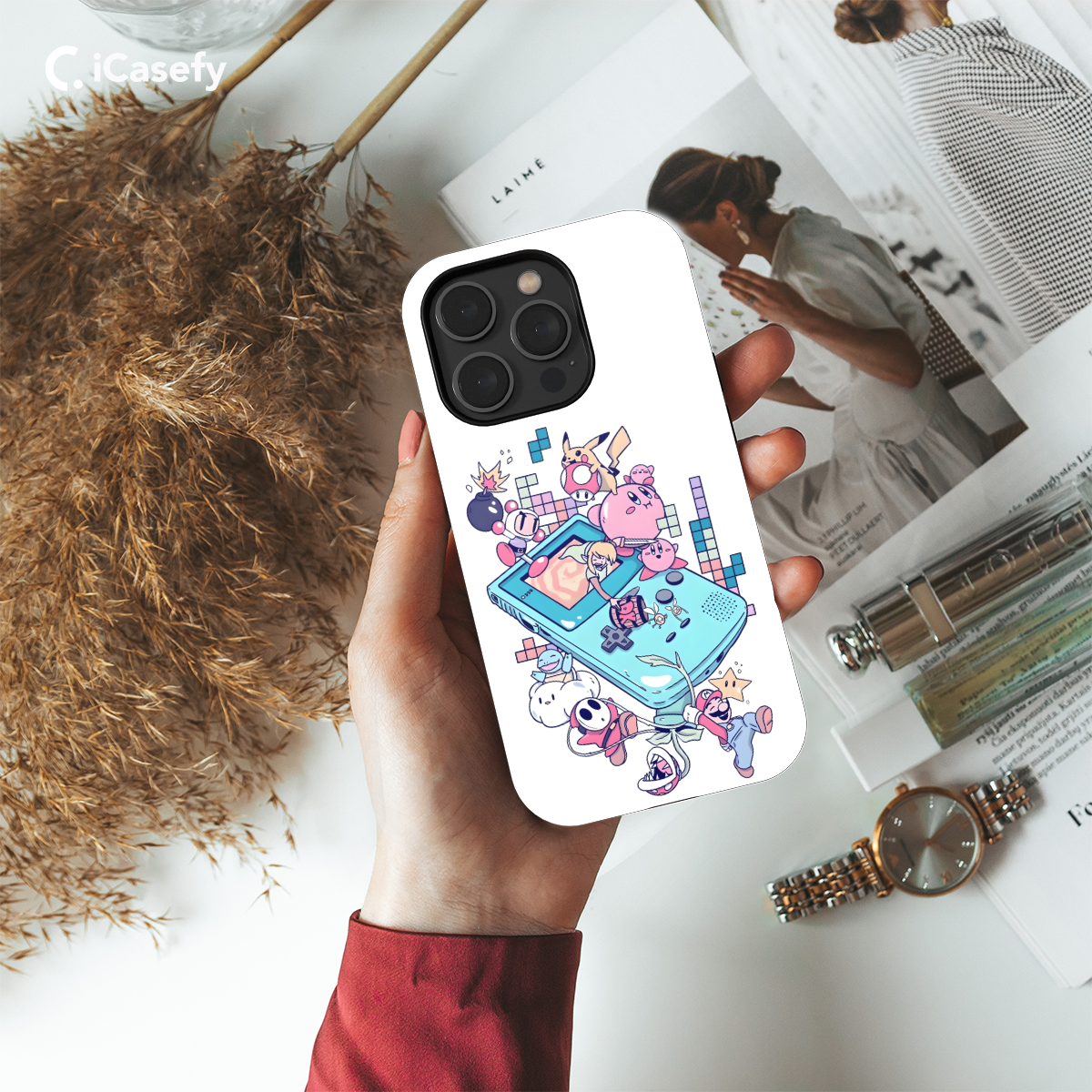 Kawaii Gaming Room Wall Art - 90s Anime Aesthetic - Cozy Lofi Art - Retro Gamer Gift - Pink Pastel Phone Case for iPhone, Samsung, Pixel & More 570 - Image 2