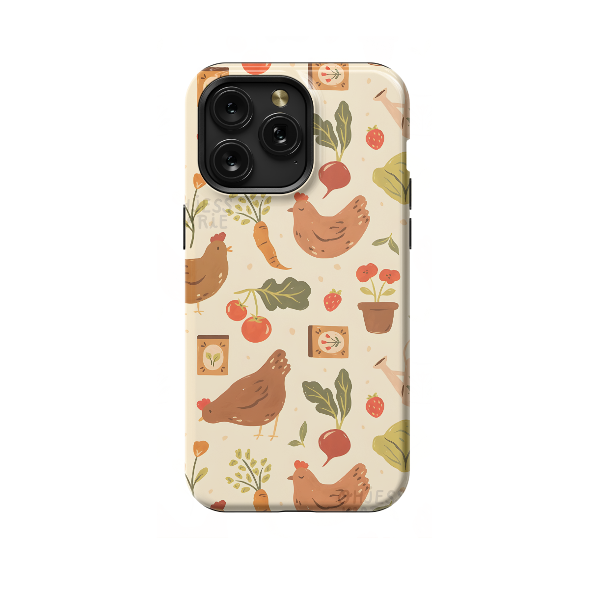 Garden Chickens Pattern Phone Case iPhone Samsung Pixel & More 151 - Image 1