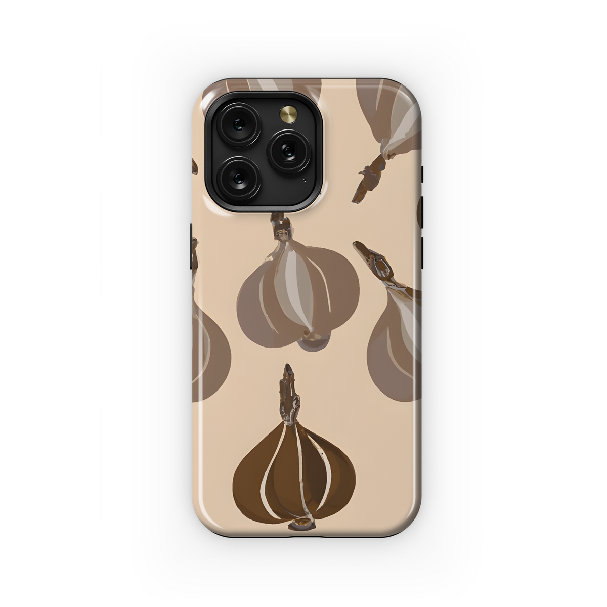 Garlic Deco Mucha Beige Brown Phone Case iPhone Samsung Cover Pixel 3769 - Image 1