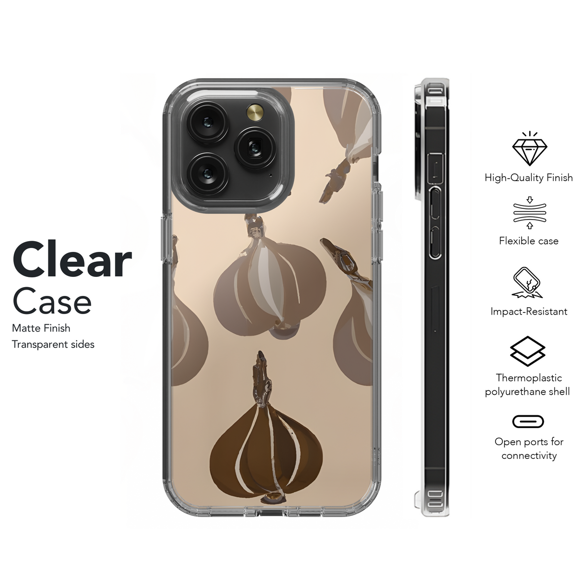 Garlic Deco Mucha Beige Brown Phone Case iPhone Samsung Cover Pixel 3769 - Image 8